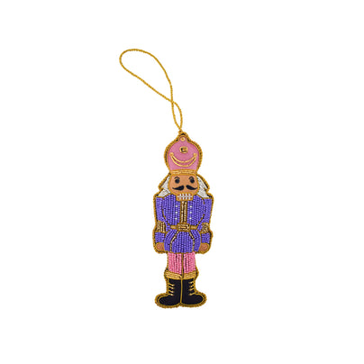 Pink & Purple Beaded Nutcracker Ornament, Daydream Society
