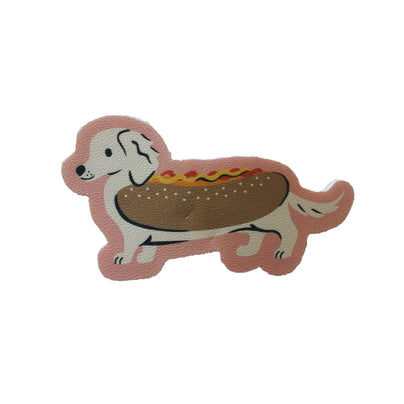 Trick or Treat Street Hot Dog Dachshund Vegan Leather Hair Clip, Daydream Society