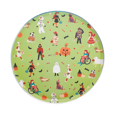 Trick or Treat Street Kids in Costume Large Plates, Daydream Society