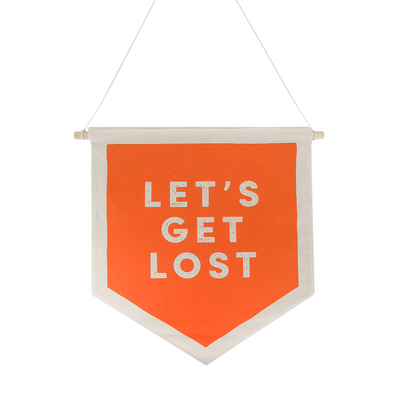 Camp Explorer Lets Get Lost Canvas Banner, Daydream Society