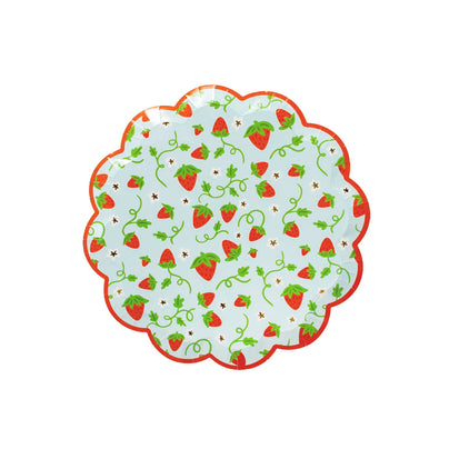 Strawberry Print Picnic Scalloped Small Plates, Daydream Society