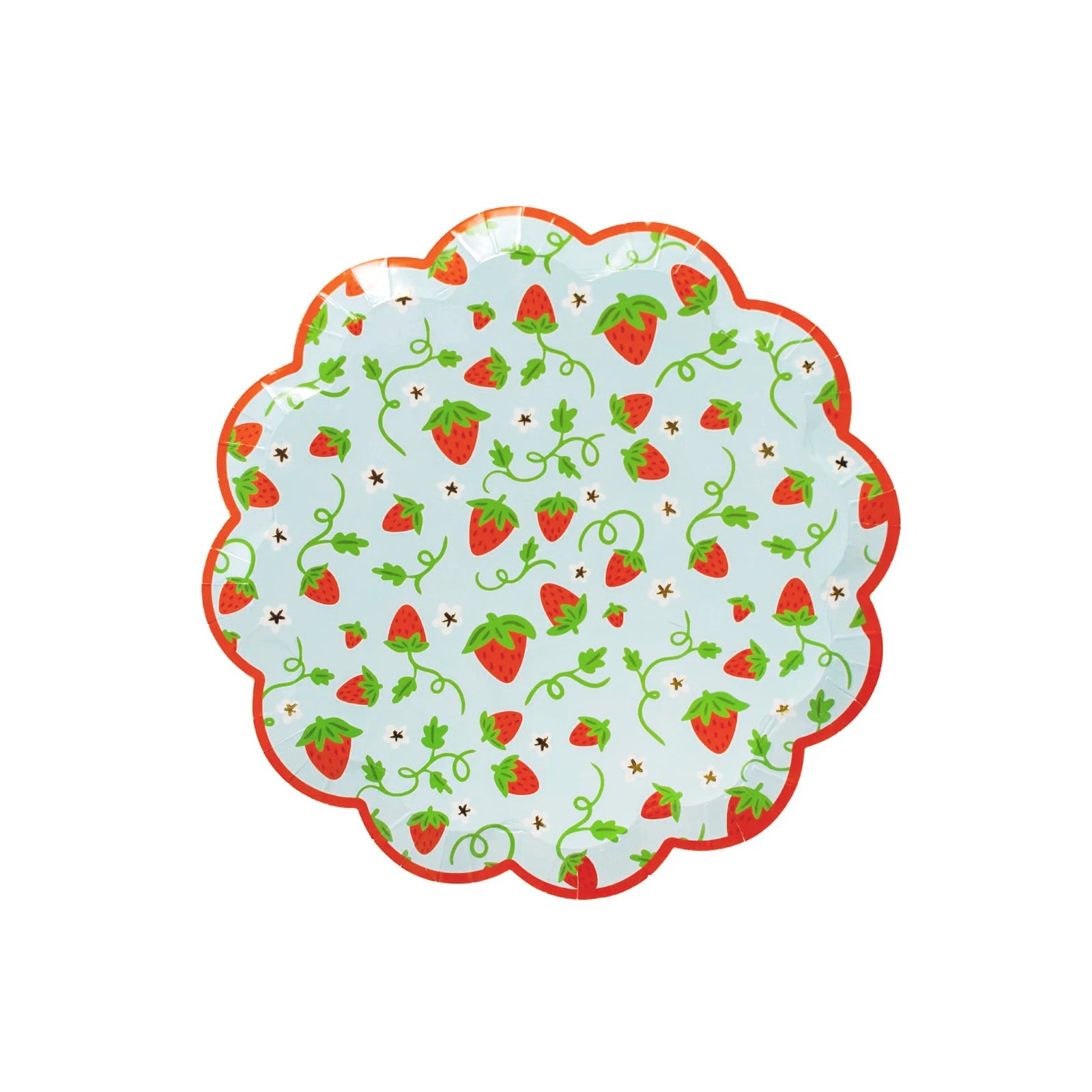 Strawberry Print Picnic Scalloped Small Plates, Daydream Society
