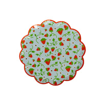 Strawberry Print Picnic Scalloped Small Plates
