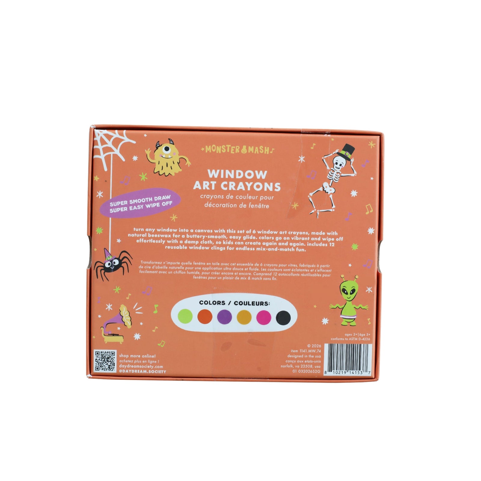 Monster Mash Window Cling +  Crayon Set, Daydream Society