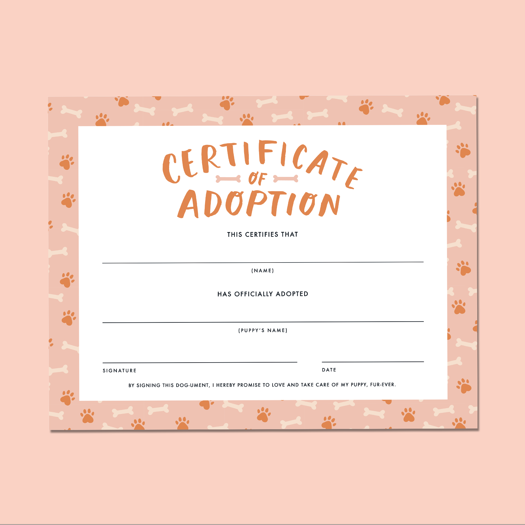 bow wow adoption certificate