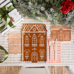 Baking Spirits Bright Tall Dark Brown Gingerbread House Plates