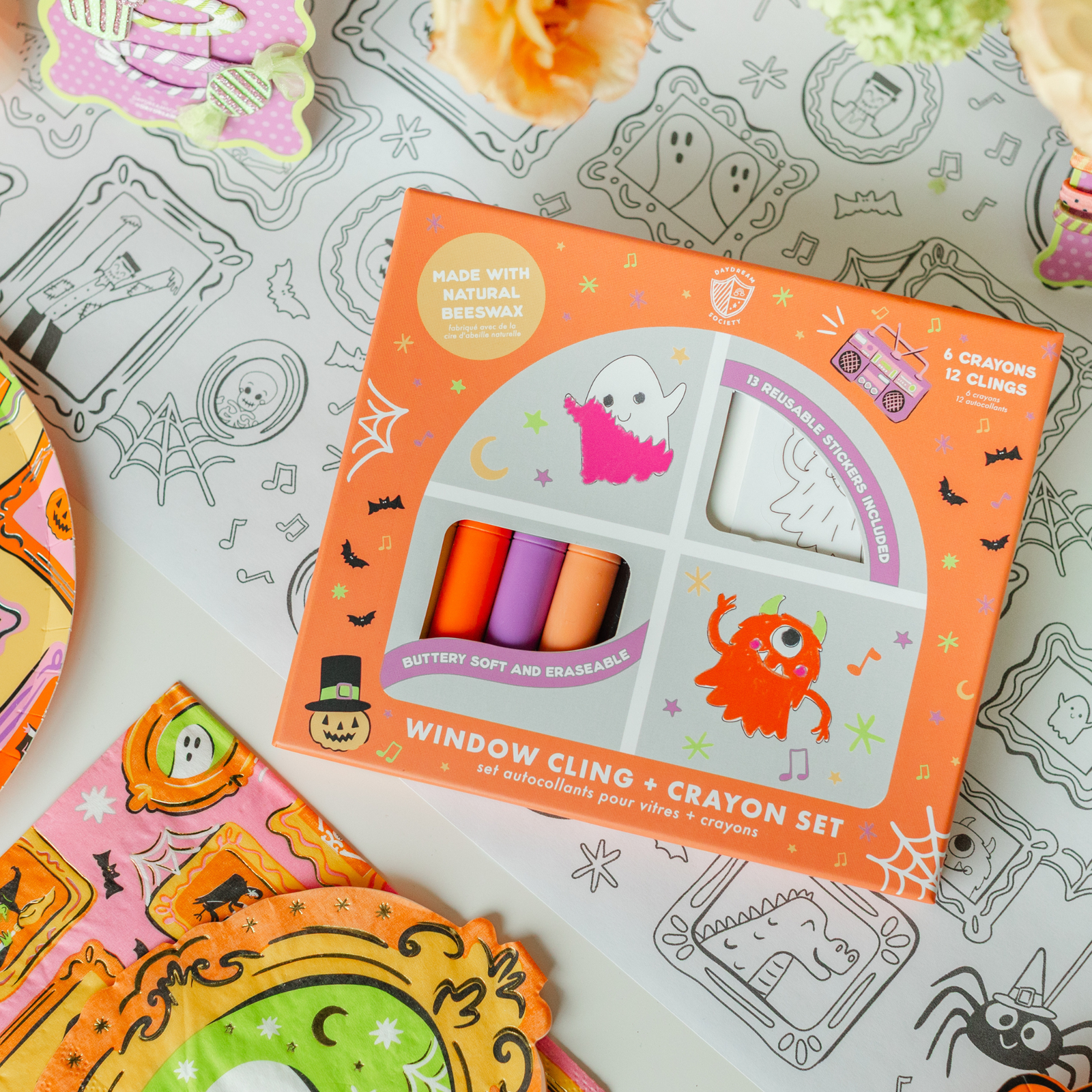 Monster Mash Window Cling +  Crayon Set, Daydream Society