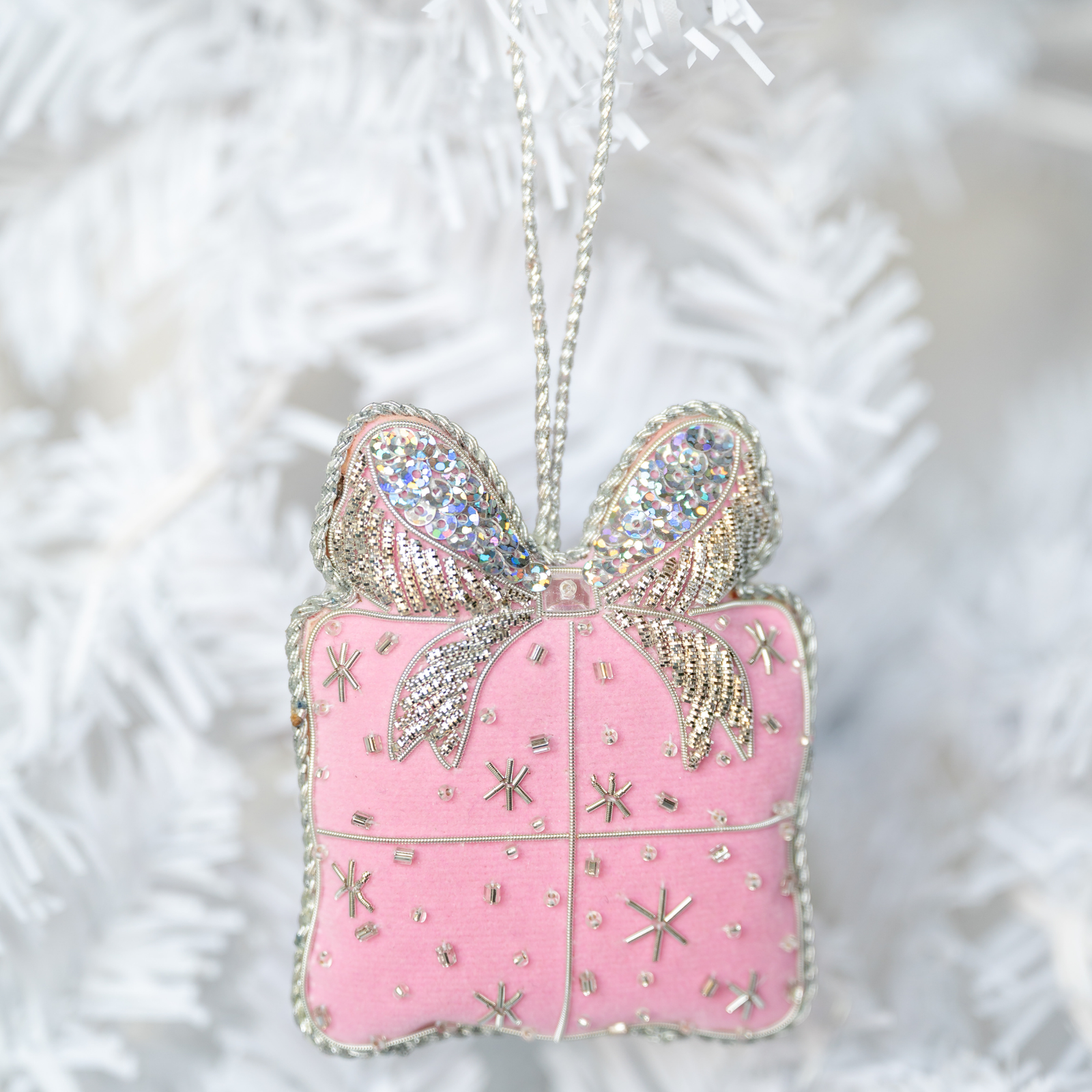 Pink Present Christmas Ornament
