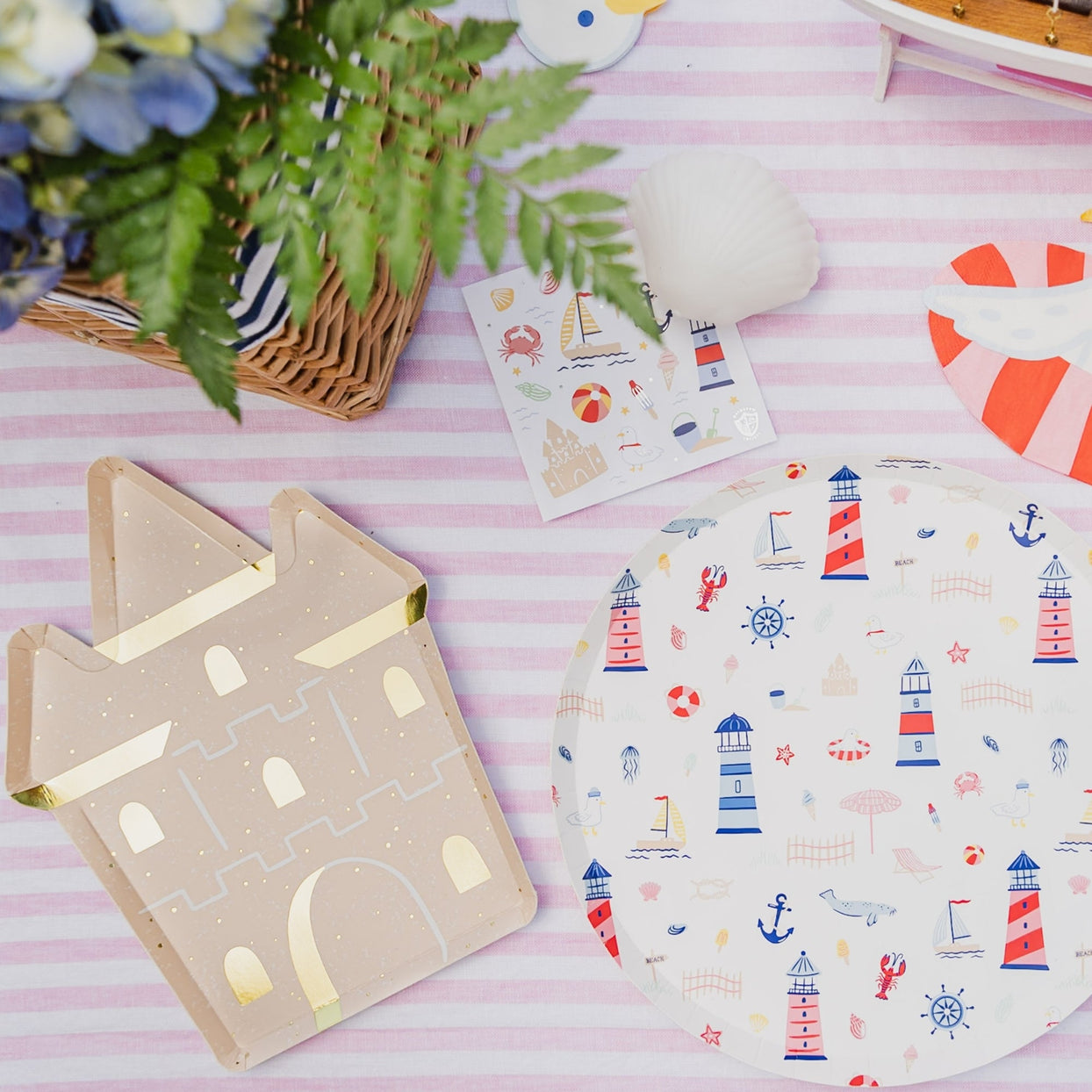 Seaside Sandcastle Large Plates, Daydream Society