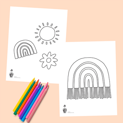 boho rainbow free coloring page printables, daydream society