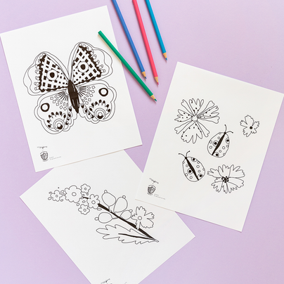 flutter coloring pages, daydream society
