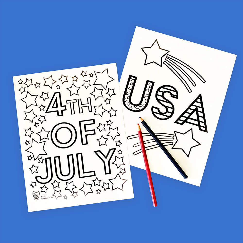 fourth of july coloring pages, daydream society