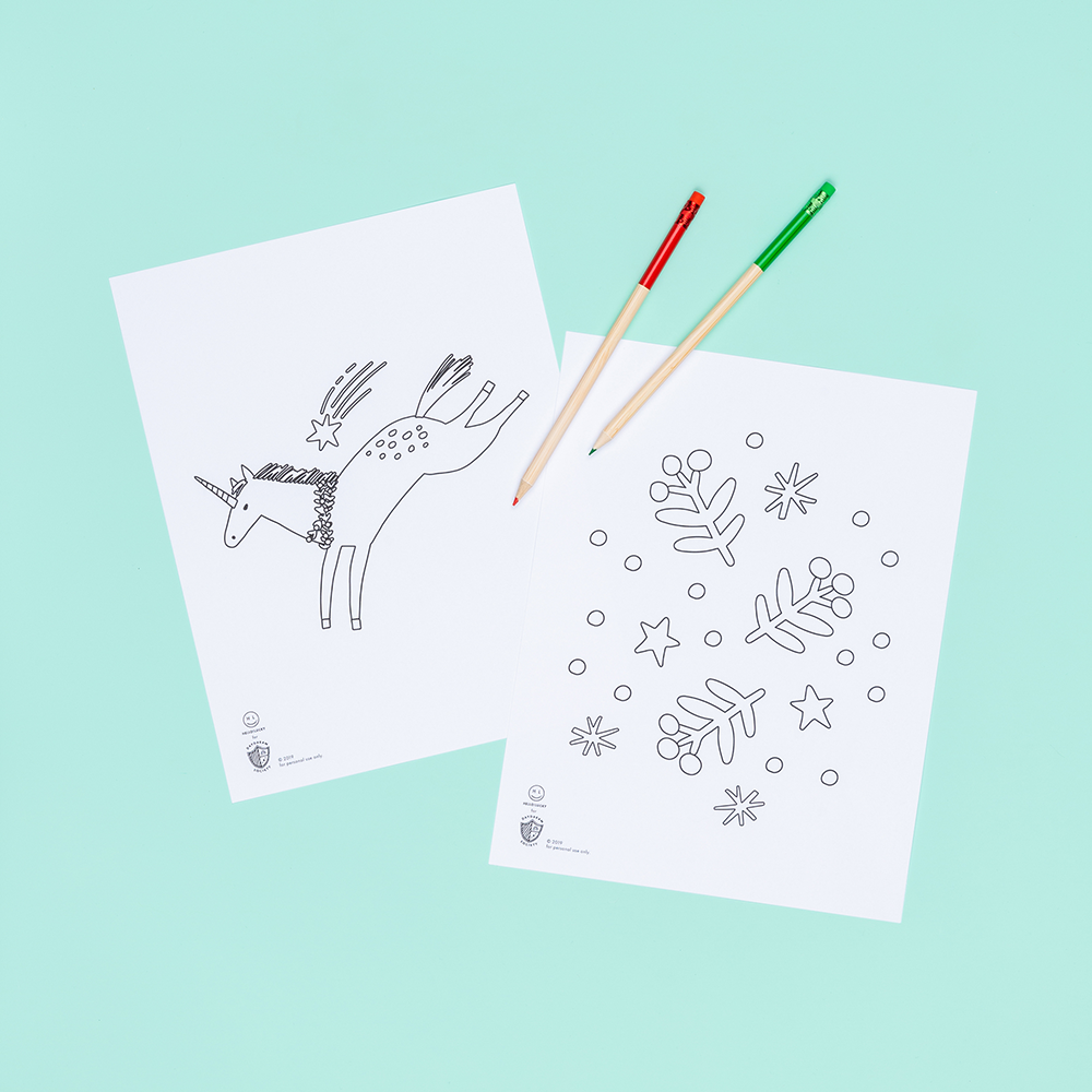 magical christmas coloring pages, daydream society