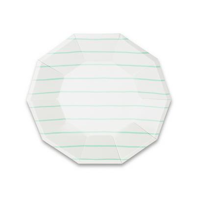 Mint Frenchie Striped Small Plates from Daydream Society