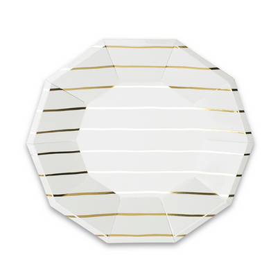 gold frenchie metallic striped large plates