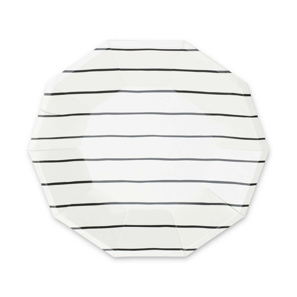 Ink Frenchie Striped Large Plates from Daydream Society