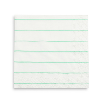 Mint Frenchie Striped Large Napkins from Daydream Society