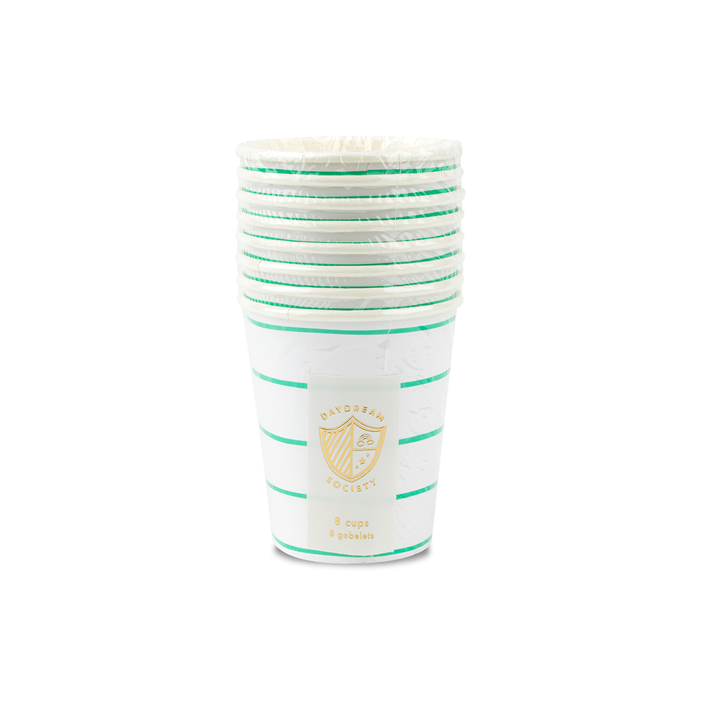 Clover Frenchie Striped 9 oz Cups, Daydream Society